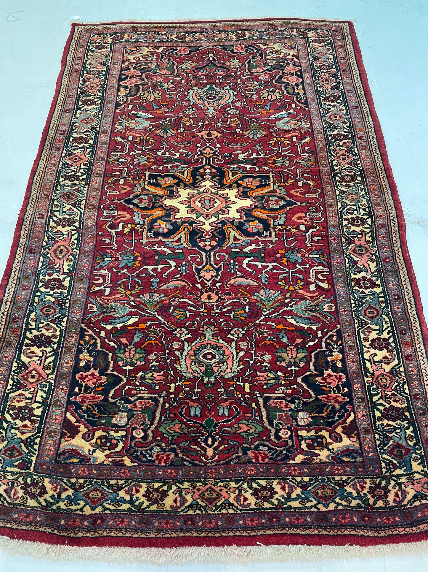 Hand-Knotted Wool Rug Bijar 4'1" x 6'5"