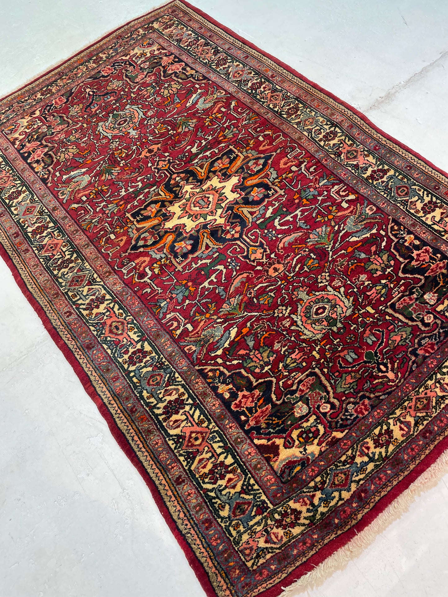 Hand-Knotted Wool Rug Bijar 4'1" x 6'5"
