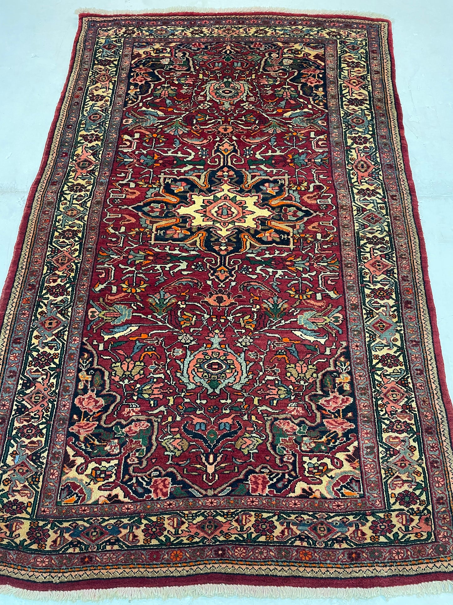 Hand-Knotted Wool Rug Bijar 4'1" x 6'5"