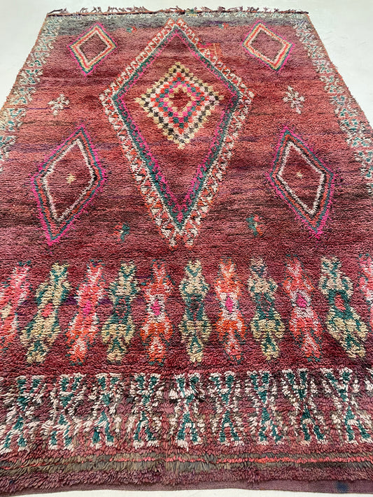 Hand-Knotted Wool Rug Moroccan 6'9" x 10'