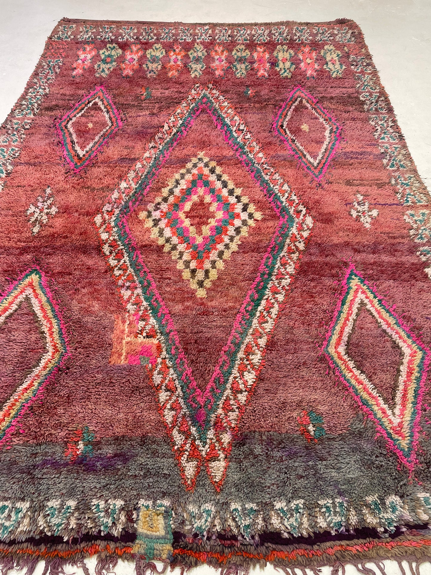 Hand-Knotted Wool Rug Moroccan 6'9" x 10'