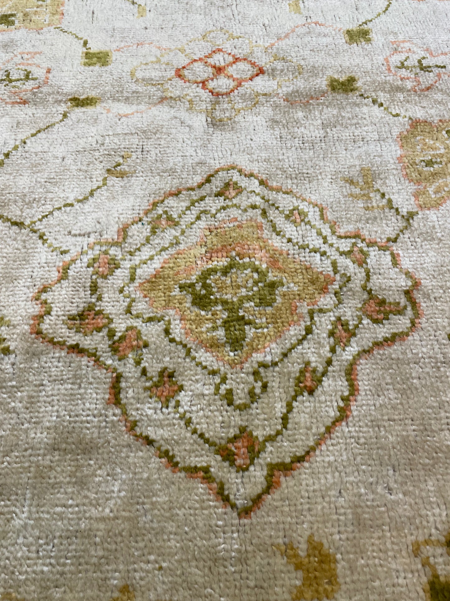 Hand-Knotted Wool Rug Turkish Oushak 11'4" x 11'4"