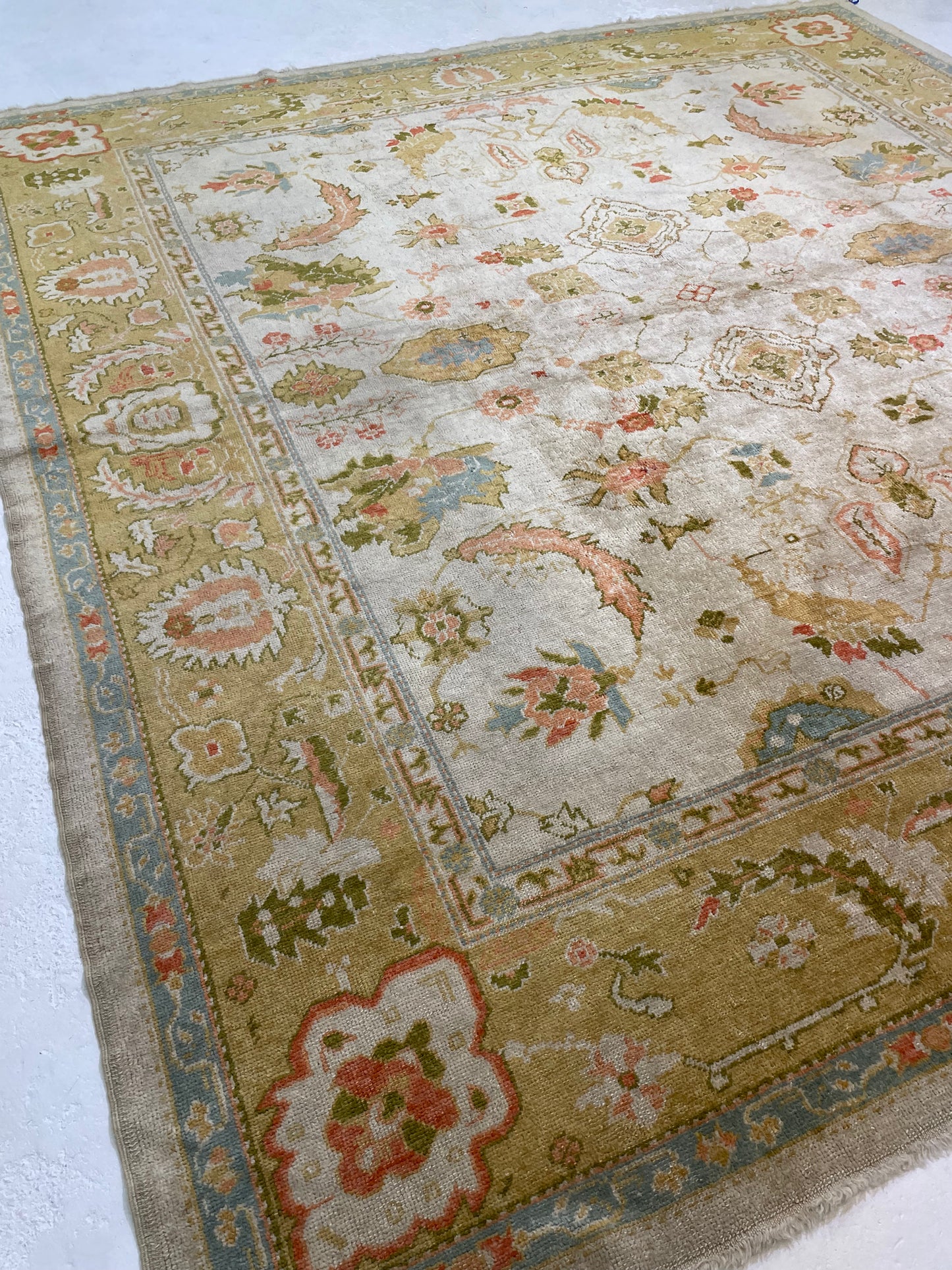 Hand-Knotted Wool Rug Turkish Oushak 11'4" x 11'4"