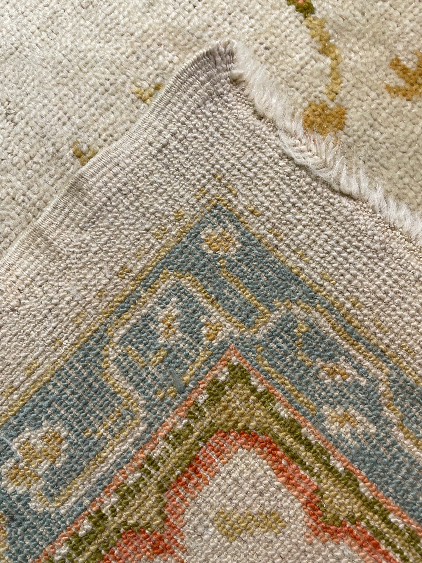Hand-Knotted Wool Rug Turkish Oushak 11'4" x 11'4"