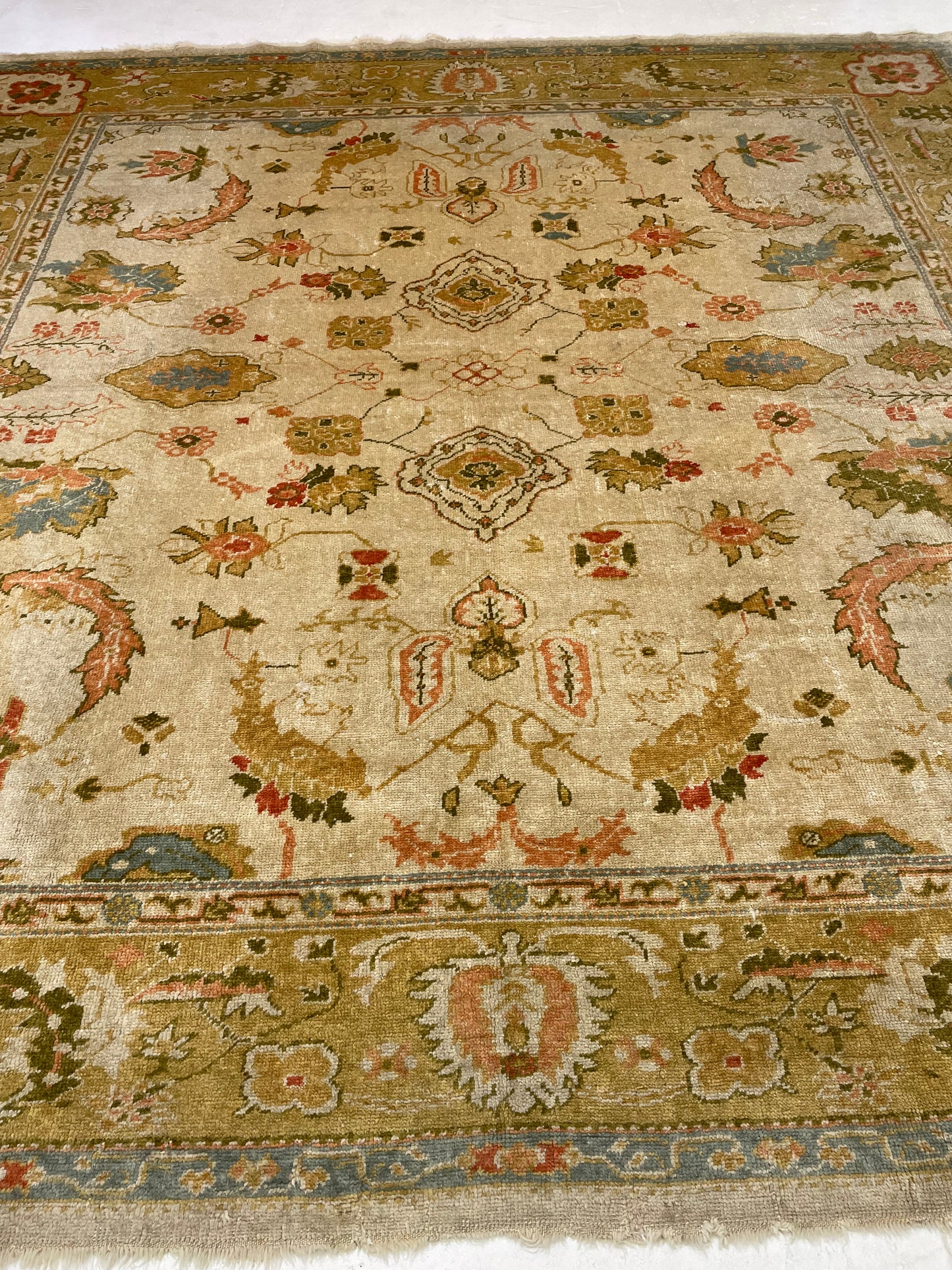Hand-Knotted Wool Rug Turkish Oushak 11'4" x 11'4"