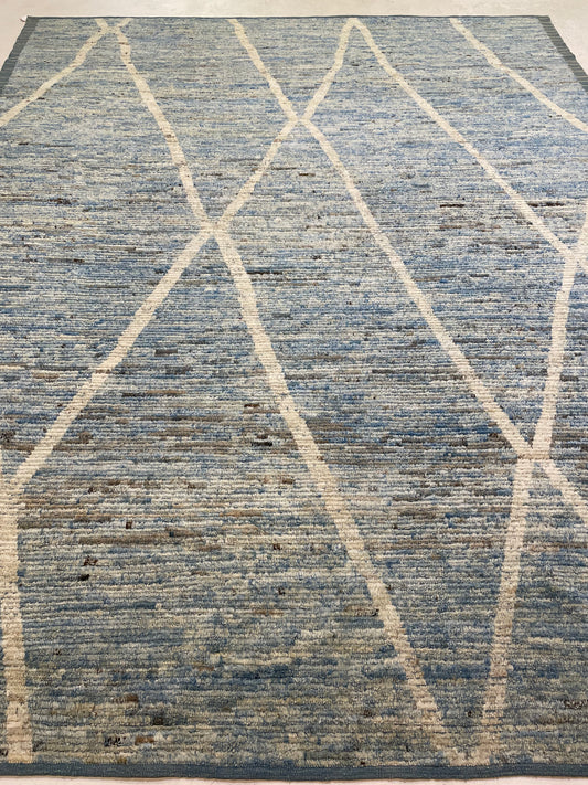 Hand-Knotted Wool Rug Turkish Oushak 9'7" x 11'10"