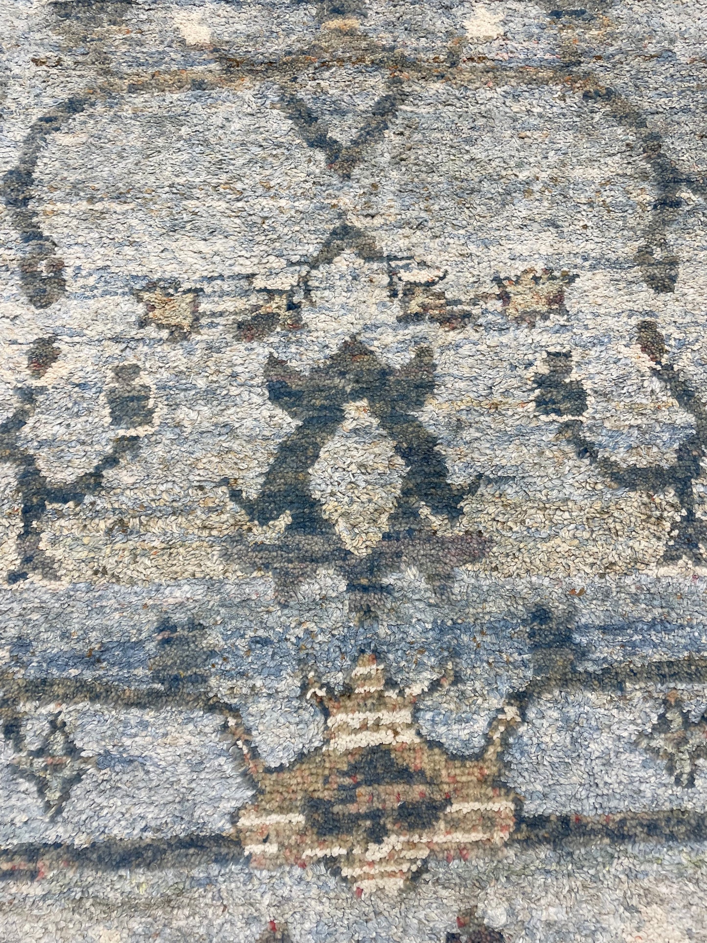 Hand-Knotted Wool Rug Turkish Oushak 10'4" x 13'