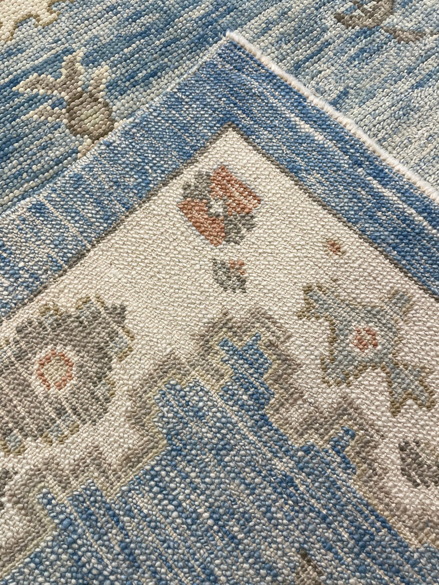Hand-Knotted Wool Rug Turkish Oushak 9'4" x 13'