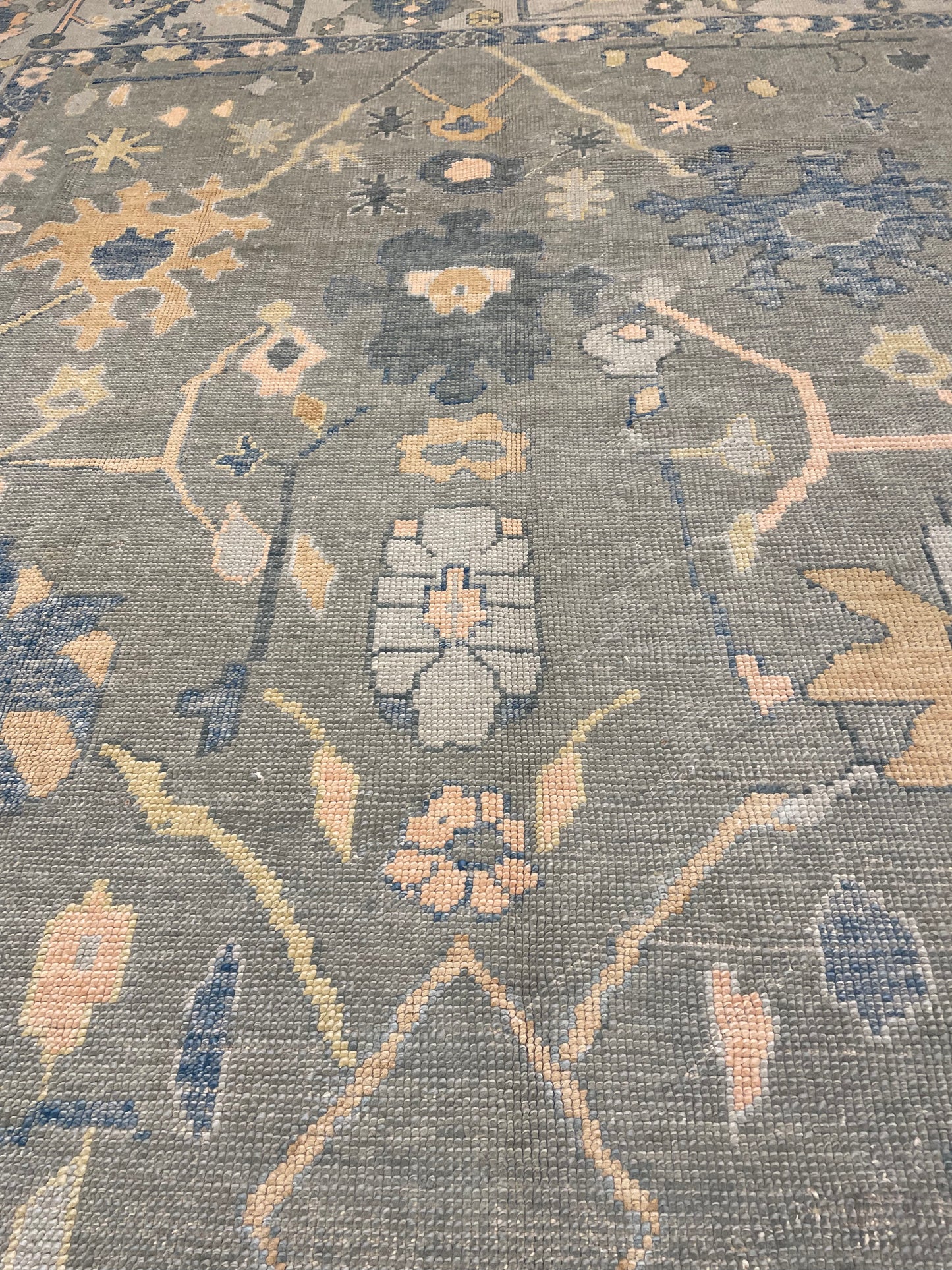 Hand-Knotted Wool Rug Turkish Oushak 8' x 10'
