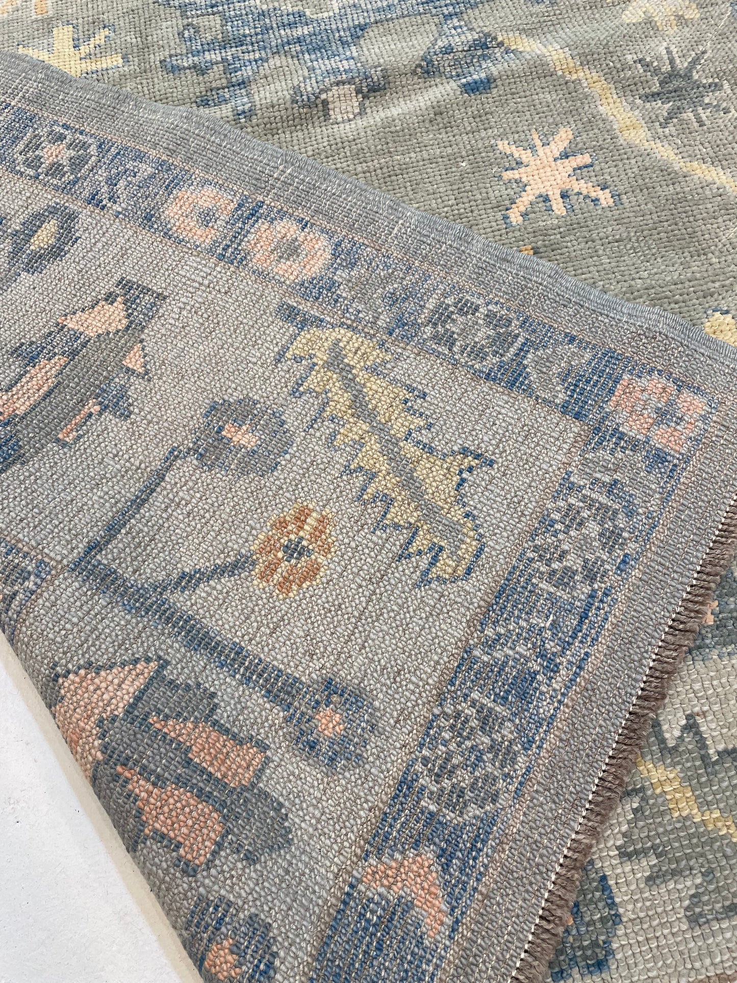 Hand-Knotted Wool Rug Turkish Oushak 8' x 10'