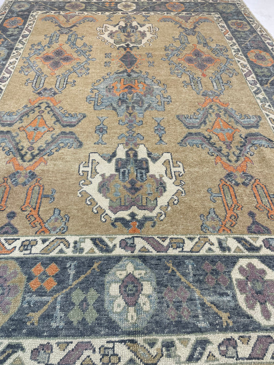 Hand-Knotted Wool Rug Turkish Oushak 8' x 10'5"
