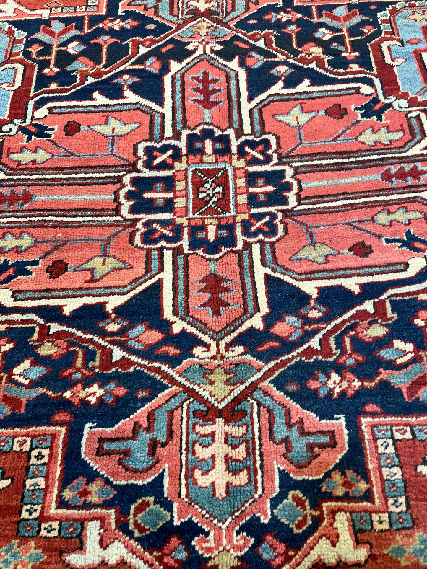 Hand-Knotted Wool Rug Heriz 9' x 12'