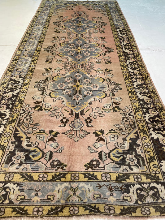 Hand-Knotted Wool Gallery Size Turkish Oushak 4'7" x 11'5"