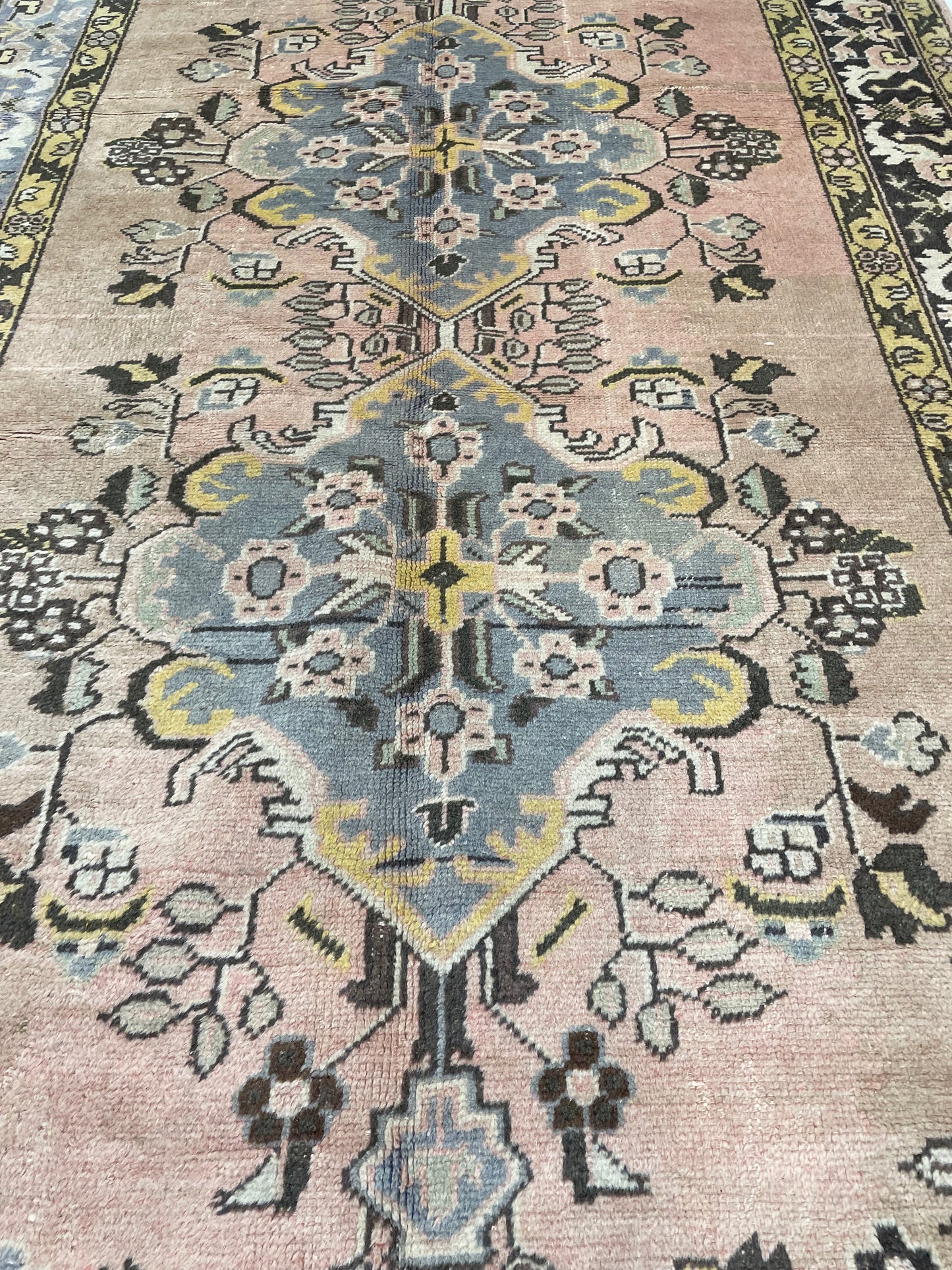 Hand-Knotted Wool Gallery Size Turkish Oushak 4'7" x 11'5"