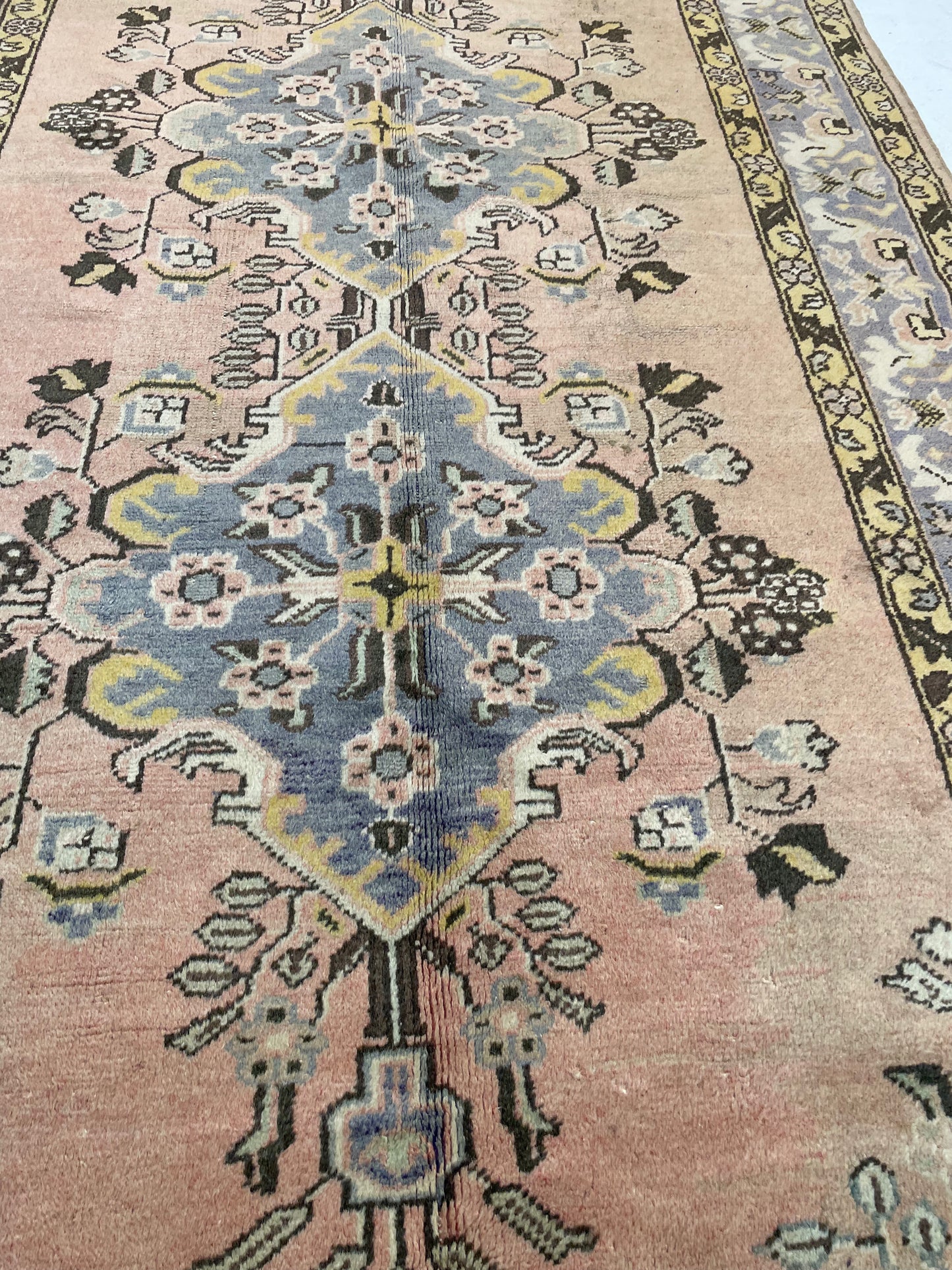 Hand-Knotted Wool Gallery Size Turkish Oushak 4'7" x 11'5"