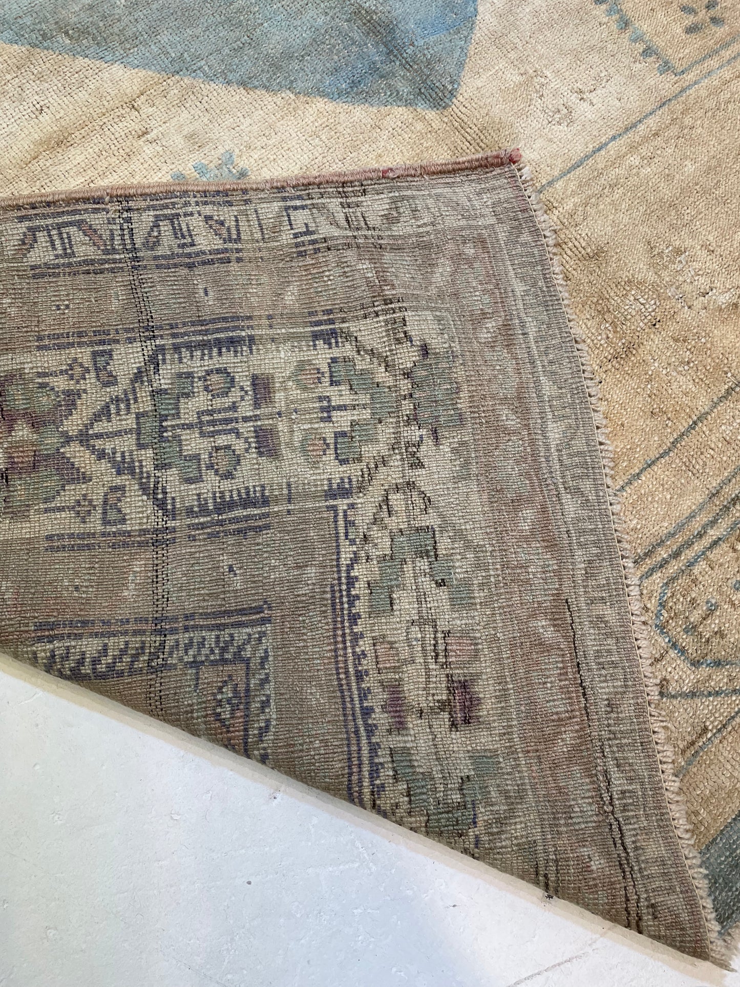 Hand-Knotted Wool Rug Turkish Oushak 6'4" x 11'1"
