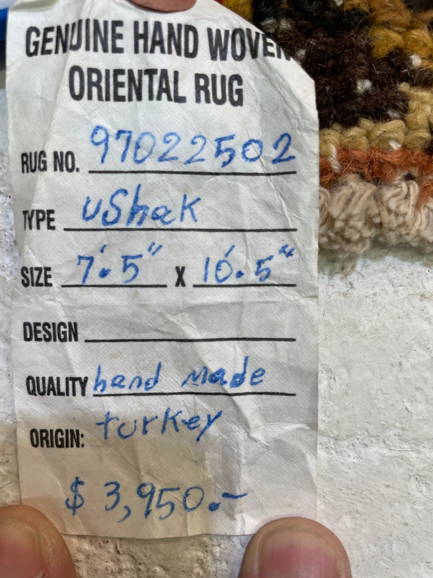 Hand-Knotted Wool Rug Turkish Oushak 7'5" x 10'5"
