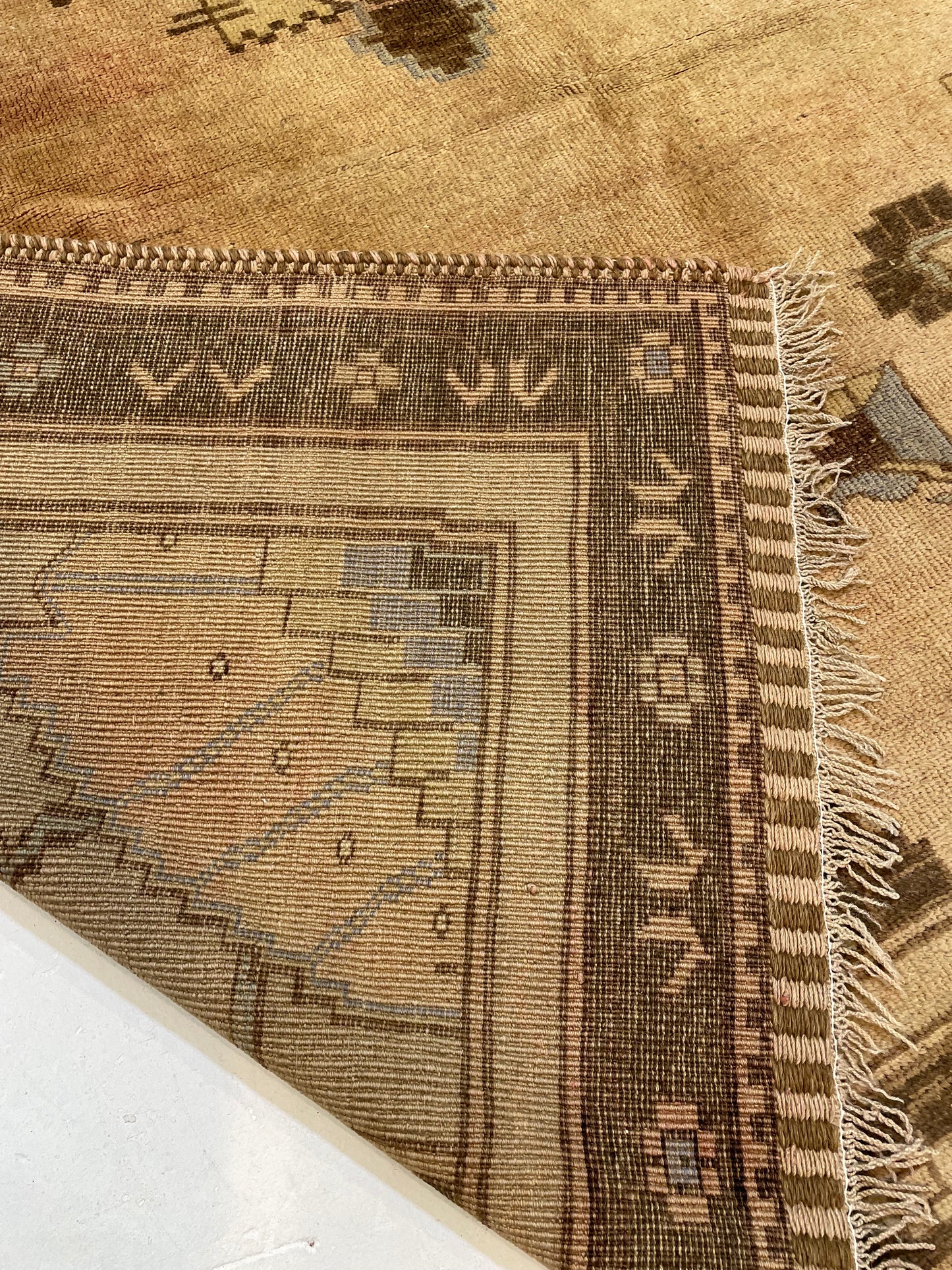 Hand-Knotted Wool Rug Turkish Oushak 7' x 10'