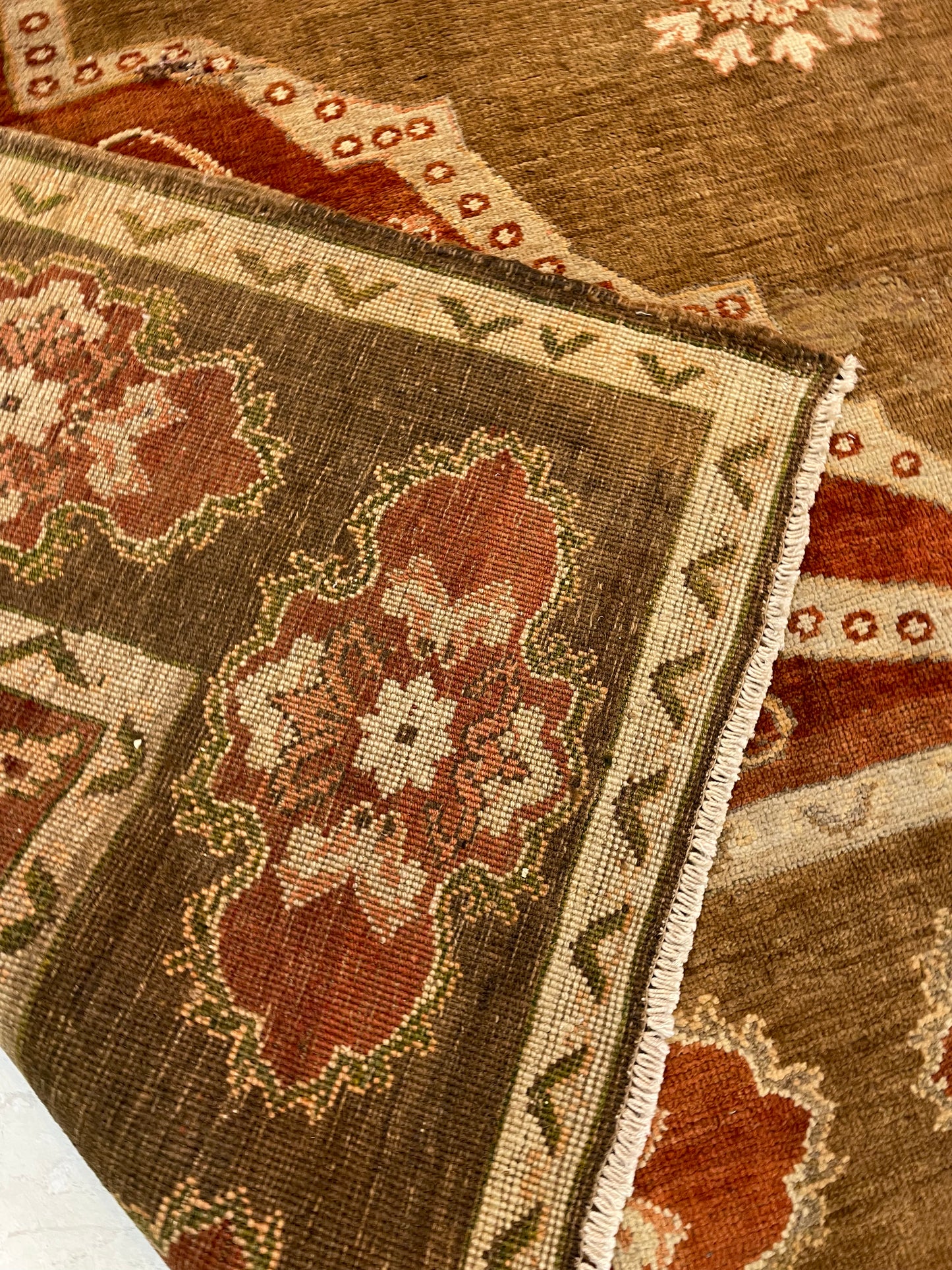 Hand-Knotted Wool Rug Turkish Oushak 8'5" x 11'7"