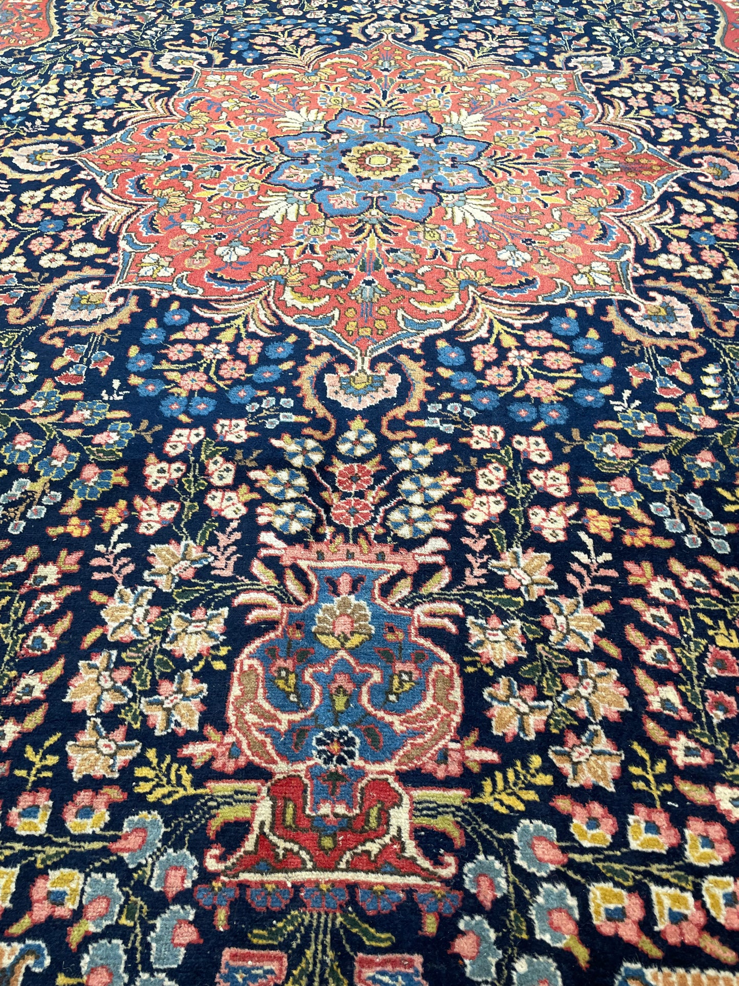 Antique Hand-Knotted Wool Rug Tabriz Khoy 8'6" x 11'8"