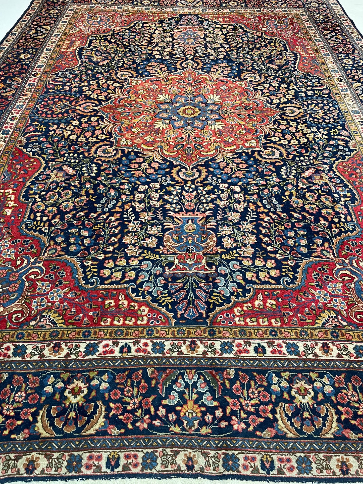 Antique Hand-Knotted Wool Rug Tabriz Khoy 8'6" x 11'8"
