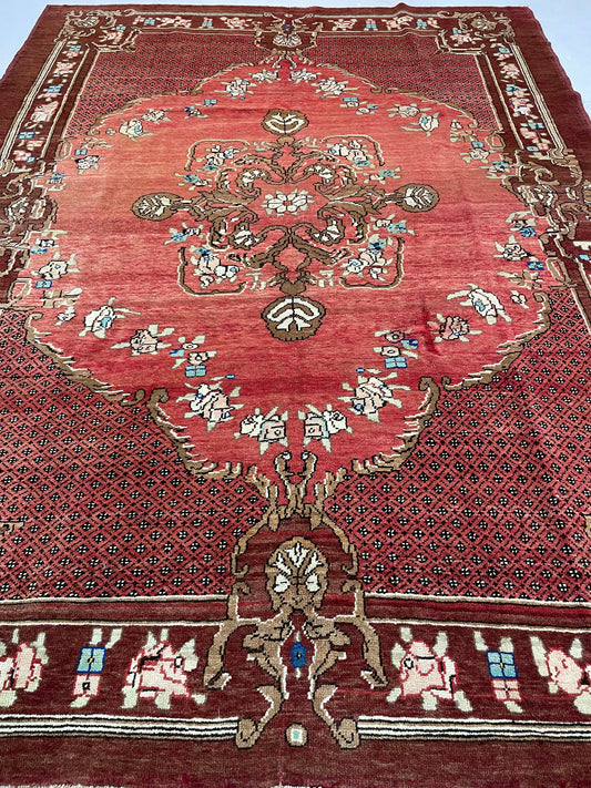 Hand-Knotted Wool Rug Turkish Oushak 7' x 9'5"