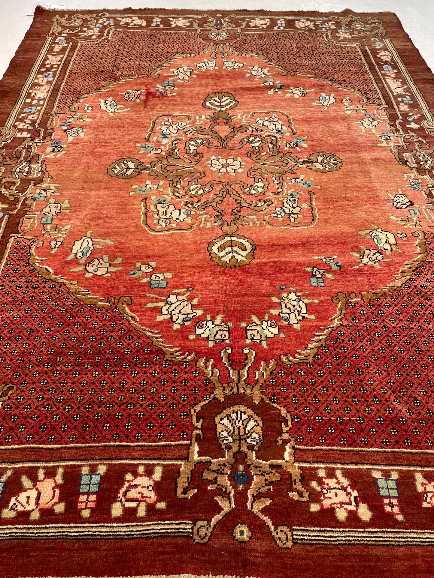 Hand-Knotted Wool Rug Turkish Oushak 7' x 9'5"
