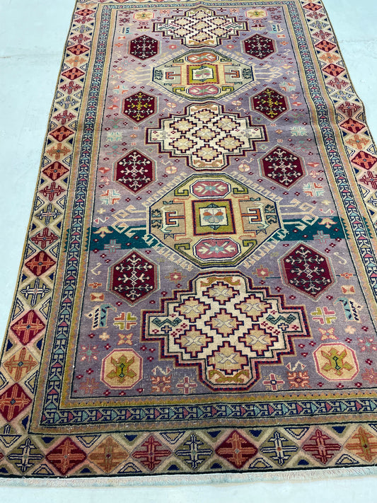 Hand-Knotted Wool Rug Turkish Oushak 3'3" x 5'2"