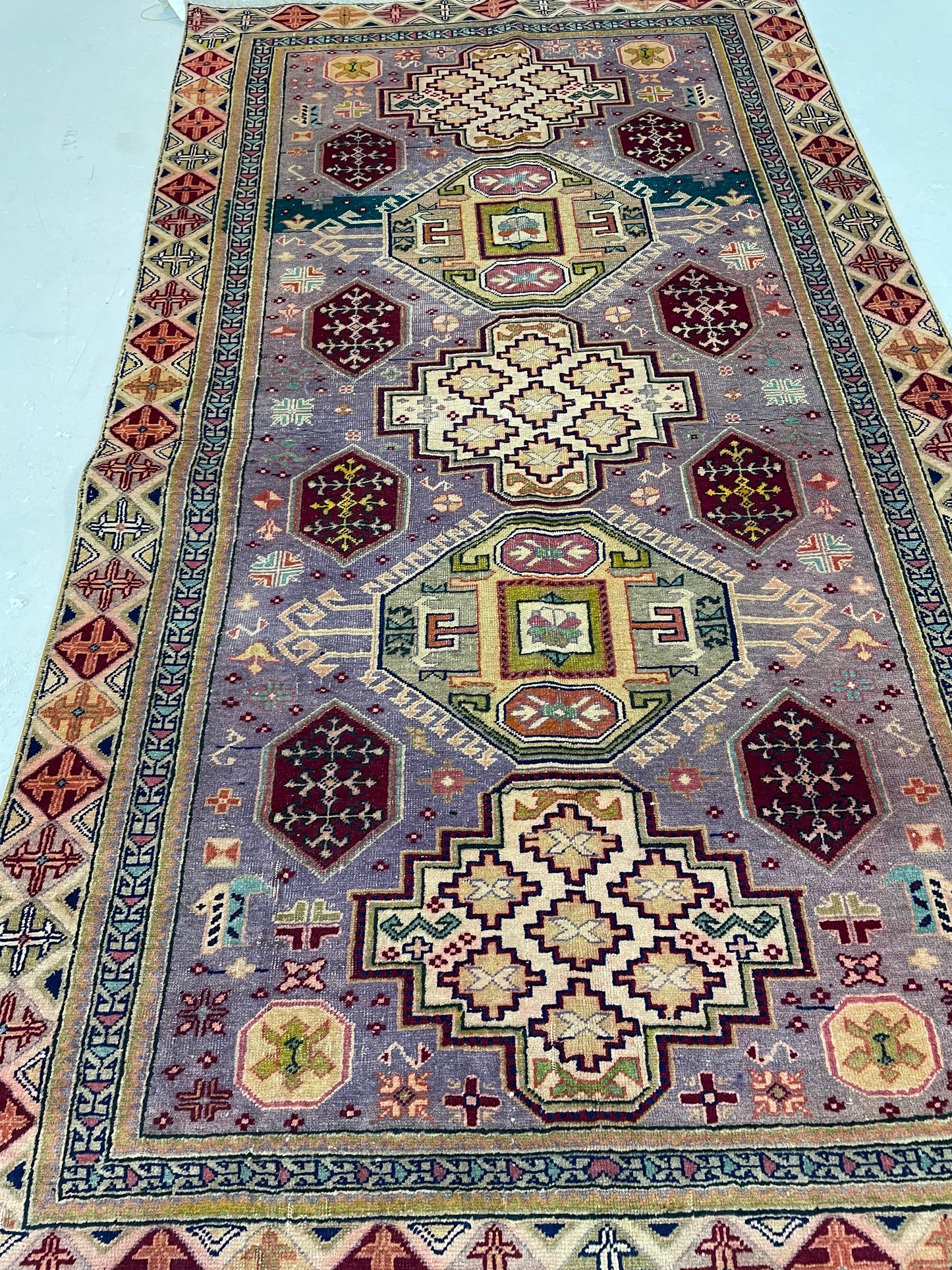Hand-Knotted Wool Rug Turkish Oushak 3'3" x 5'2"
