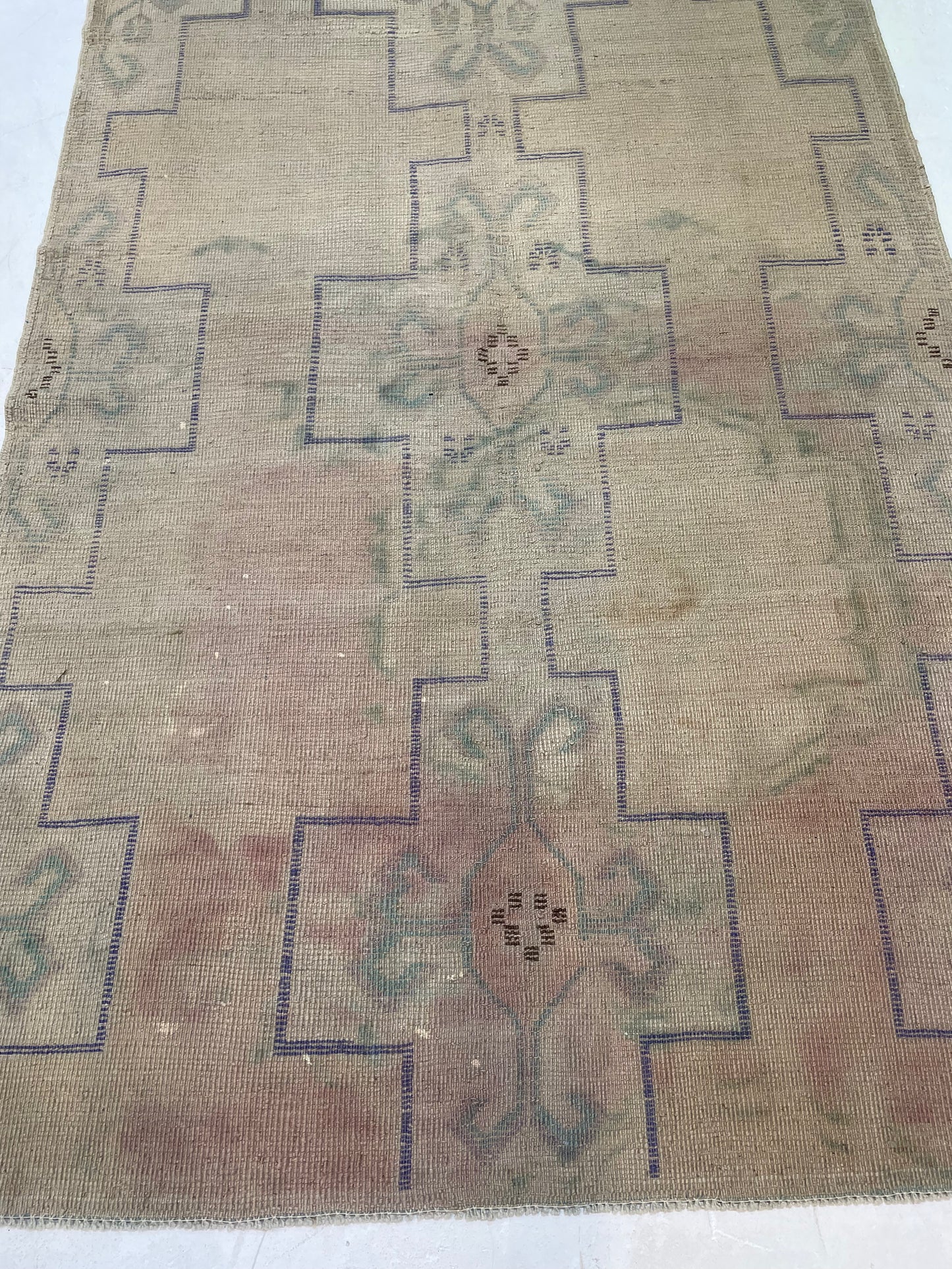 Hand-Knotted Wool Rug Turkish Oushak 4' x 6'7"