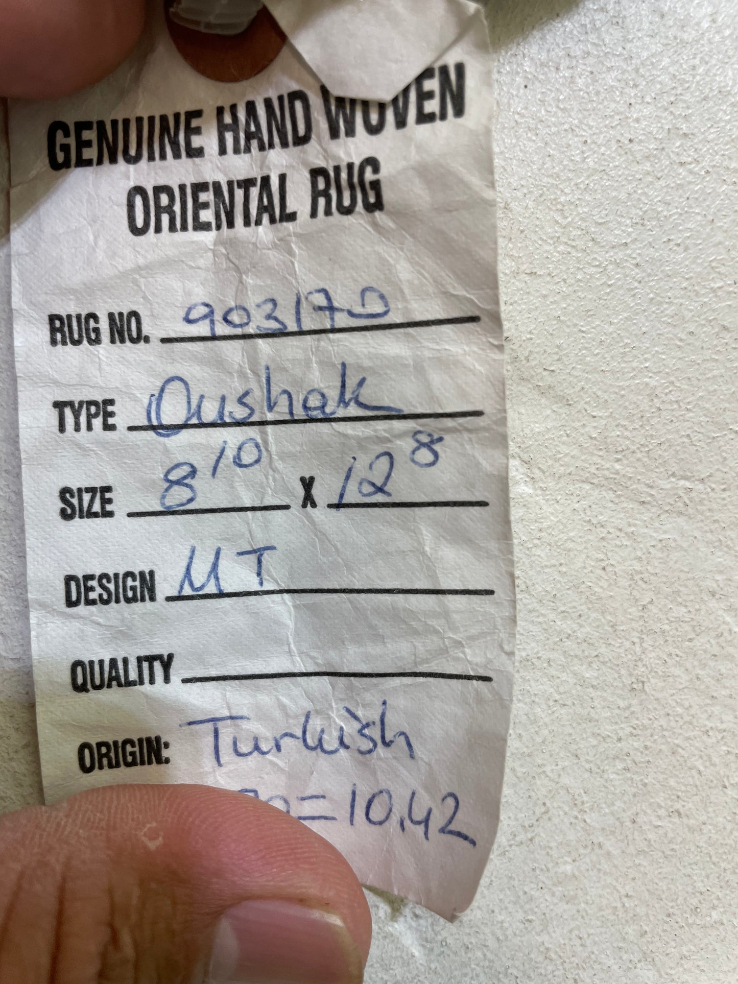Hand-Knotted Wool Rug Turkish Oushak 8'10" x 12'8"