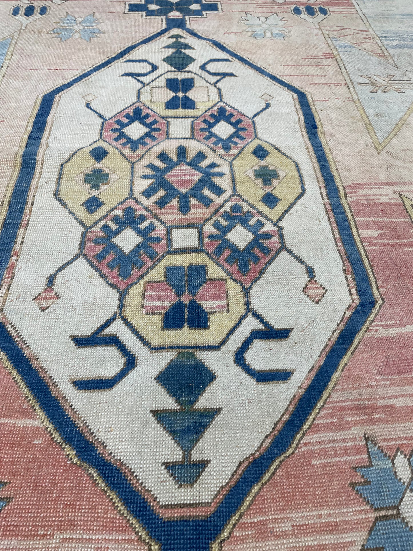 Hand-Knotted Wool Rug Turkish Oushak 9'7" x 12'5"