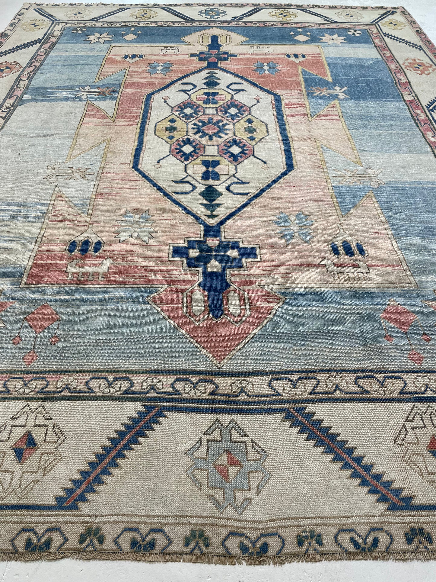 Hand-Knotted Wool Rug Turkish Oushak 9'7" x 12'5"