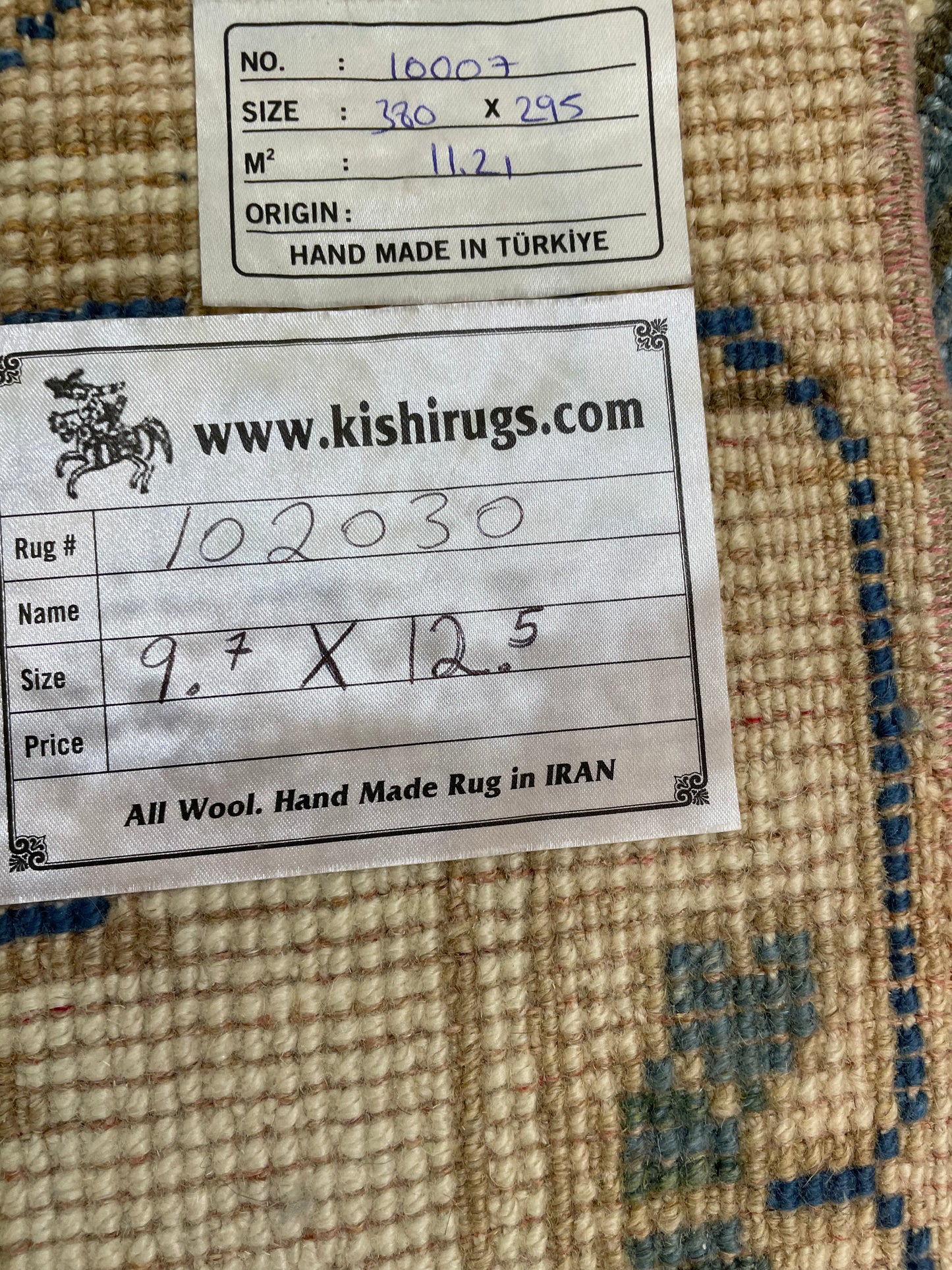 Hand-Knotted Wool Rug Turkish Oushak 9'7" x 12'5"