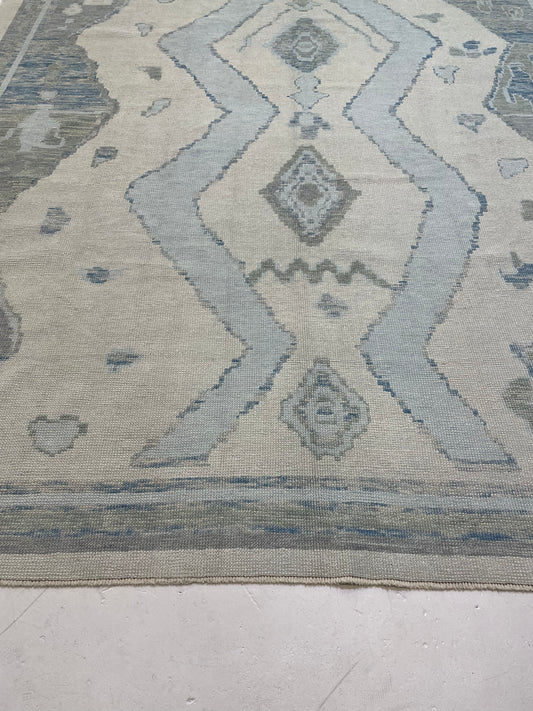 Hand-Knotted Wool Rug Turkish Oushak 8'3" x 10'3"