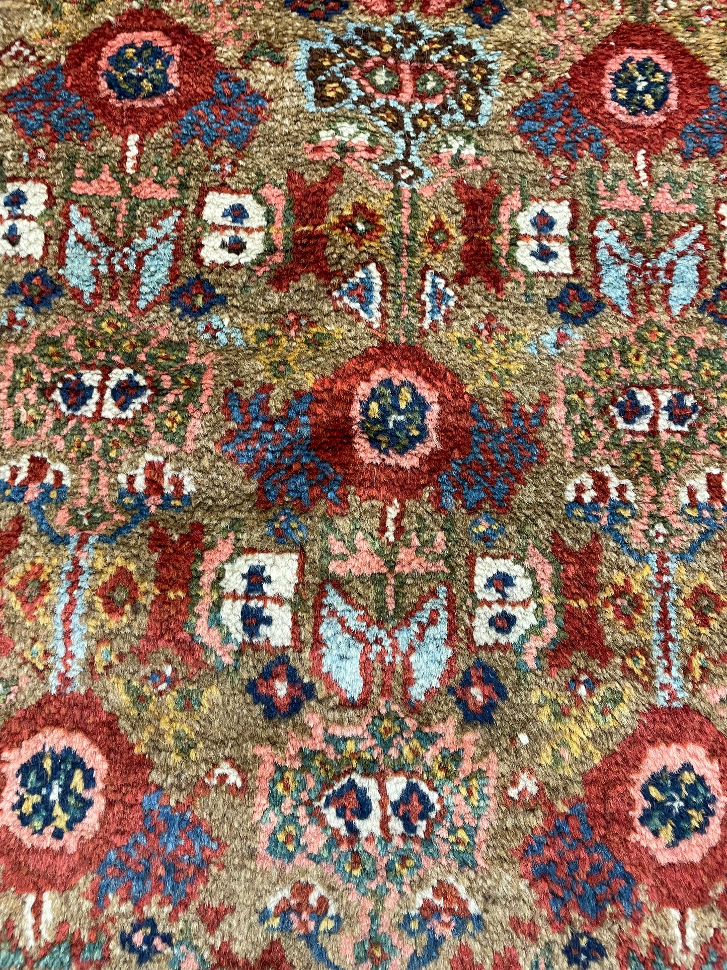 Antique Hand-Knotted Wool Rug Malayer 3'5" x 4'3"