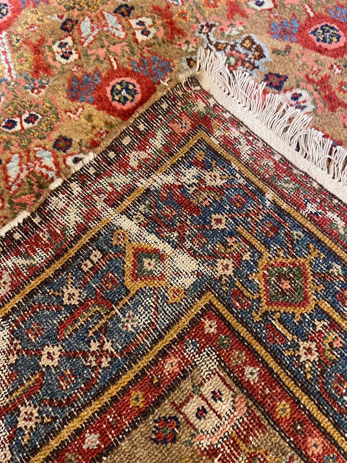 Antique Hand-Knotted Wool Rug Malayer 3'5" x 4'3"