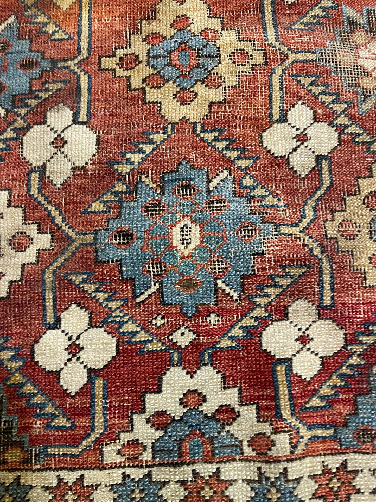 Hand-Knotted Wool Rug Armenian Shirvan 3'11" x 4'9"
