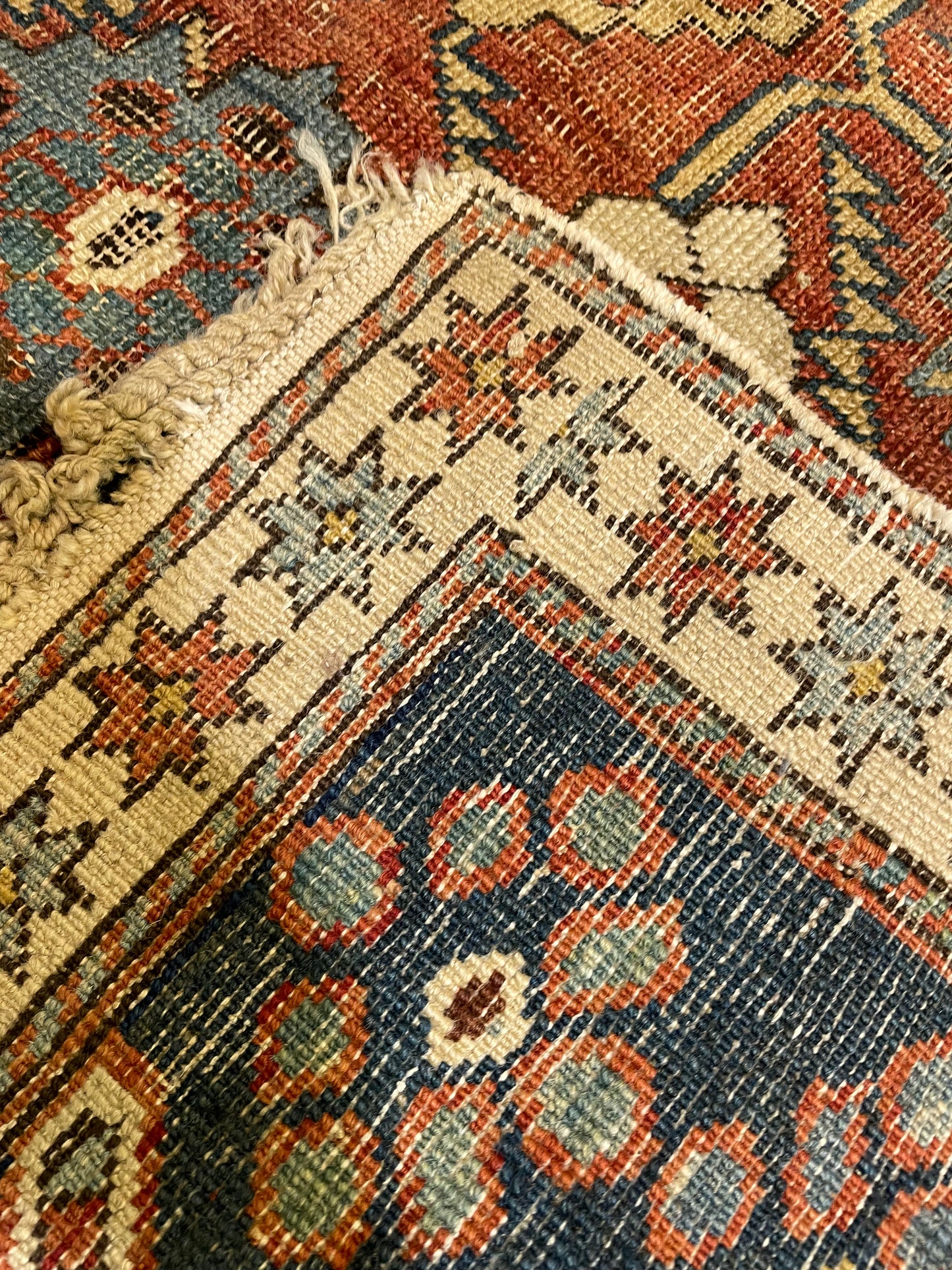 Hand-Knotted Wool Rug Armenian Shirvan 3'11" x 4'9"