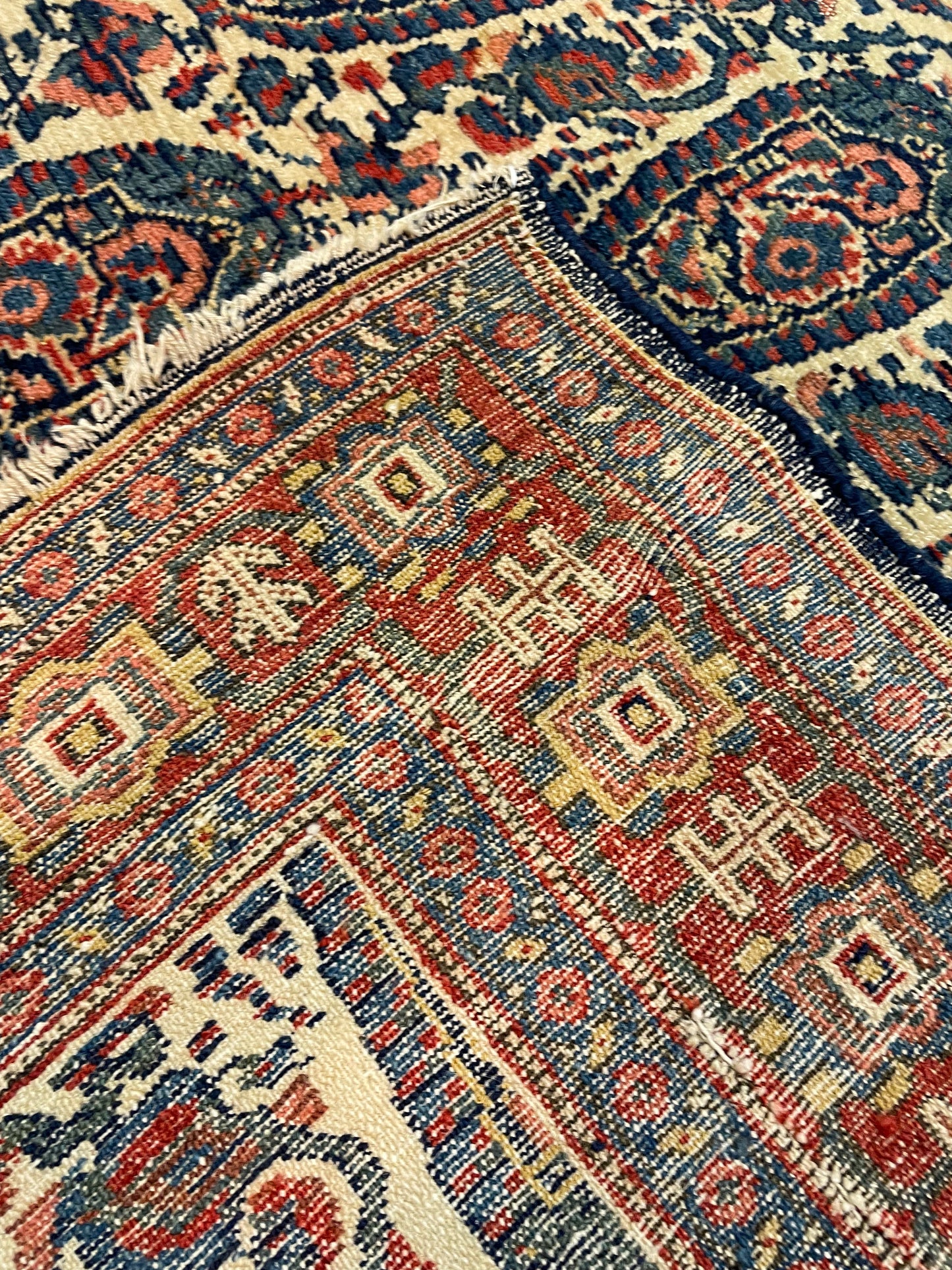 Hand-Knotted Wool Rug Persian Kurdish Senneh 4'6" x 6'9"