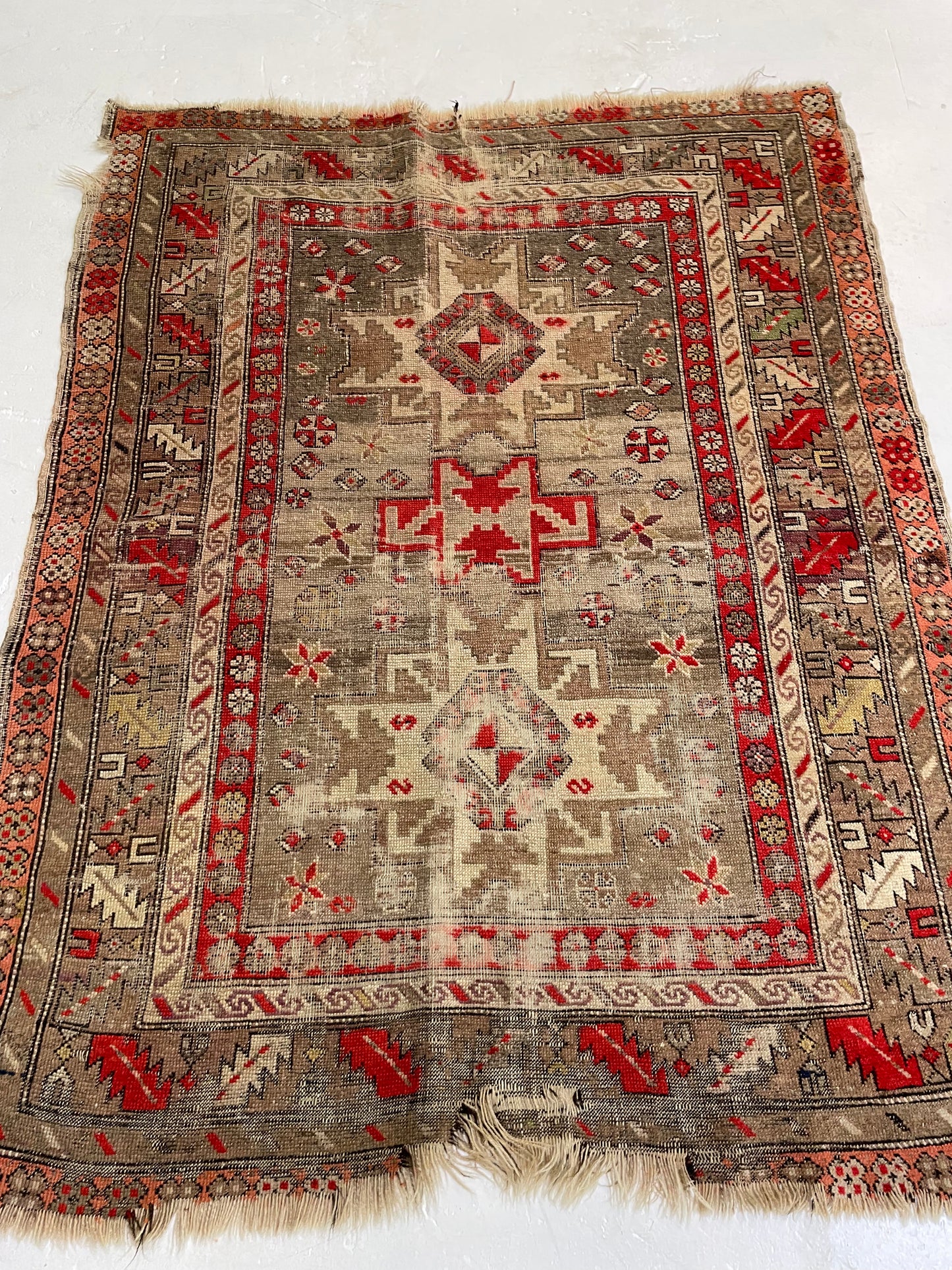 Hand-Knotted Wool Rug Armenian Shirvan 3' x 5'