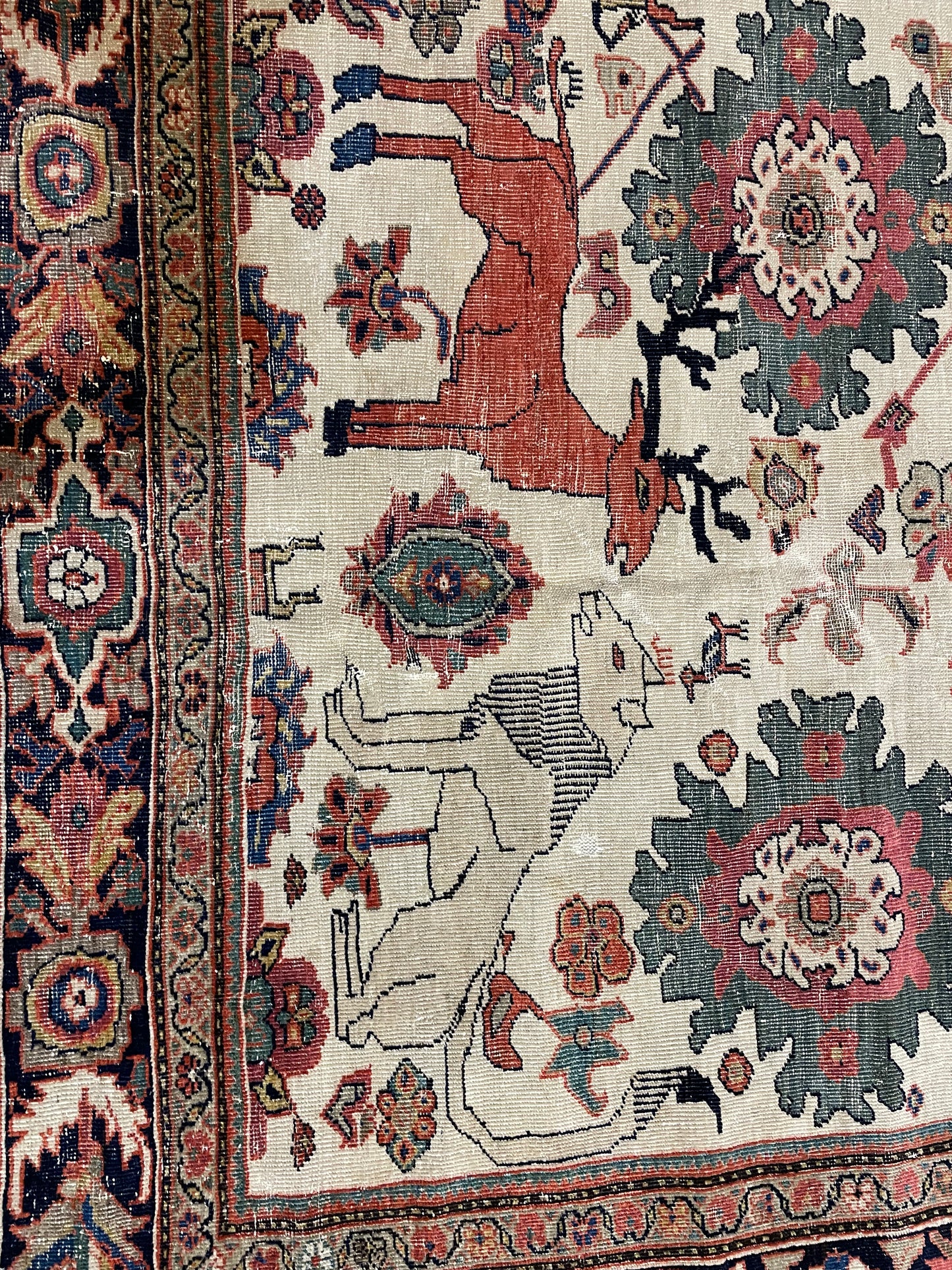 Hand-Knotted Wool Rug Sarogh Farahan 4'5" x 6'5"