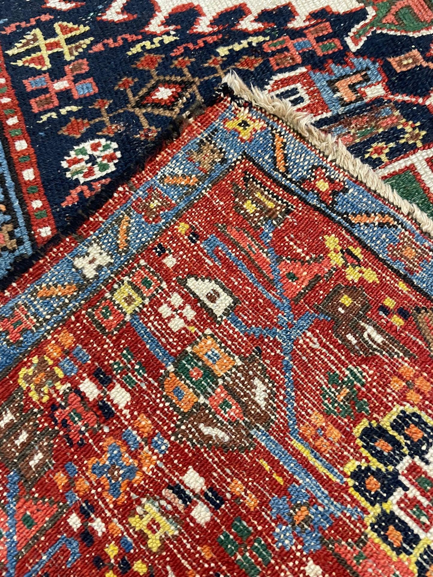 Hand-Knotted Wool Rug Heriz Karajeh 5' x 6'