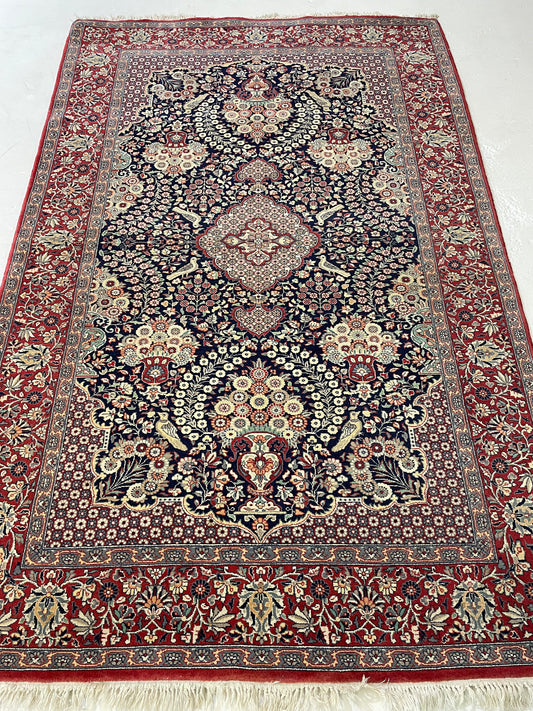 Hand-Knotted Kork Wool Rug Qum 4'6" x 7'2"