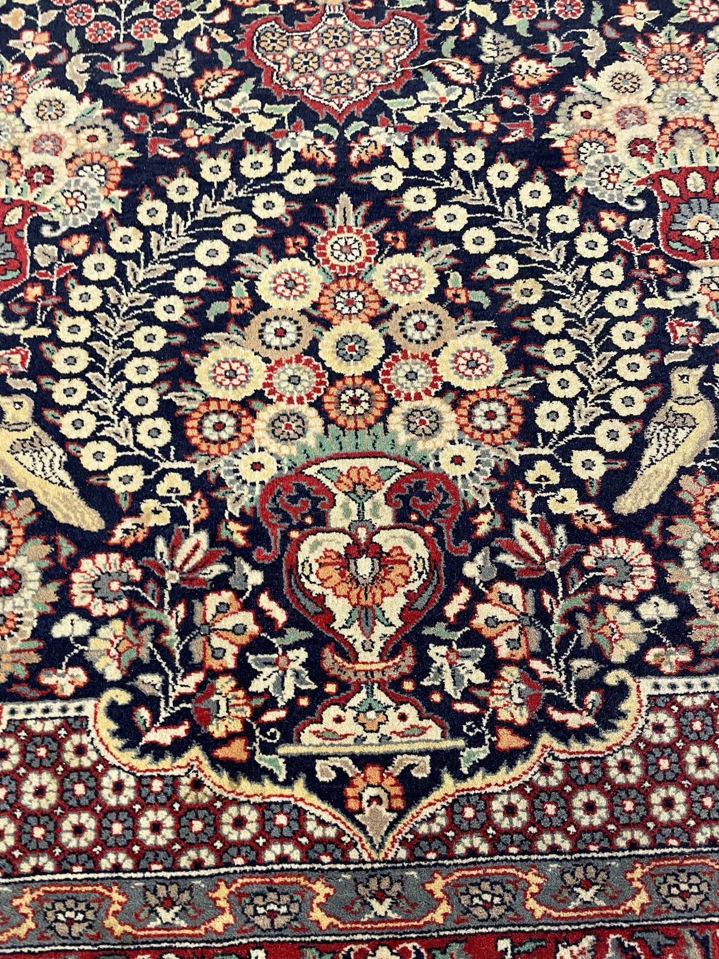 Hand-Knotted Kork Wool Rug Qum 4'6" x 7'2"