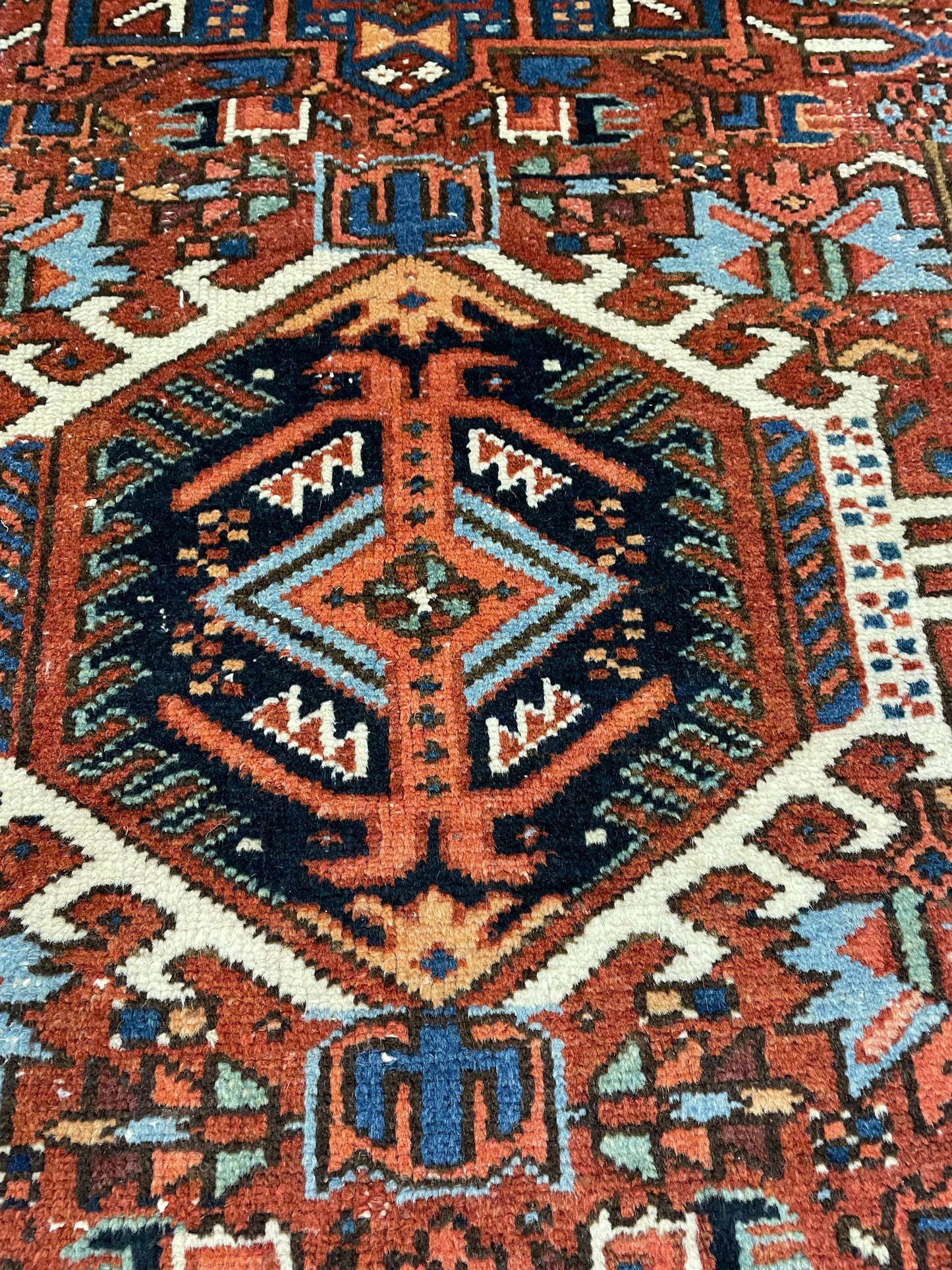 Hand-Knotted Wool Rug Heriz Karajeh 3'5" x 5'
