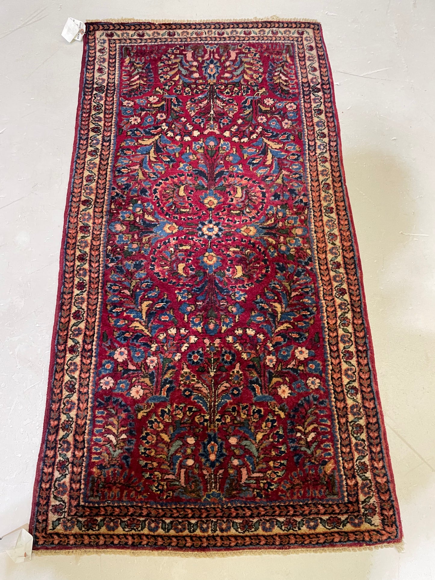 Hand-Knotted Wool Rug Sarouk Mohajeran 2'1" x 4'2"