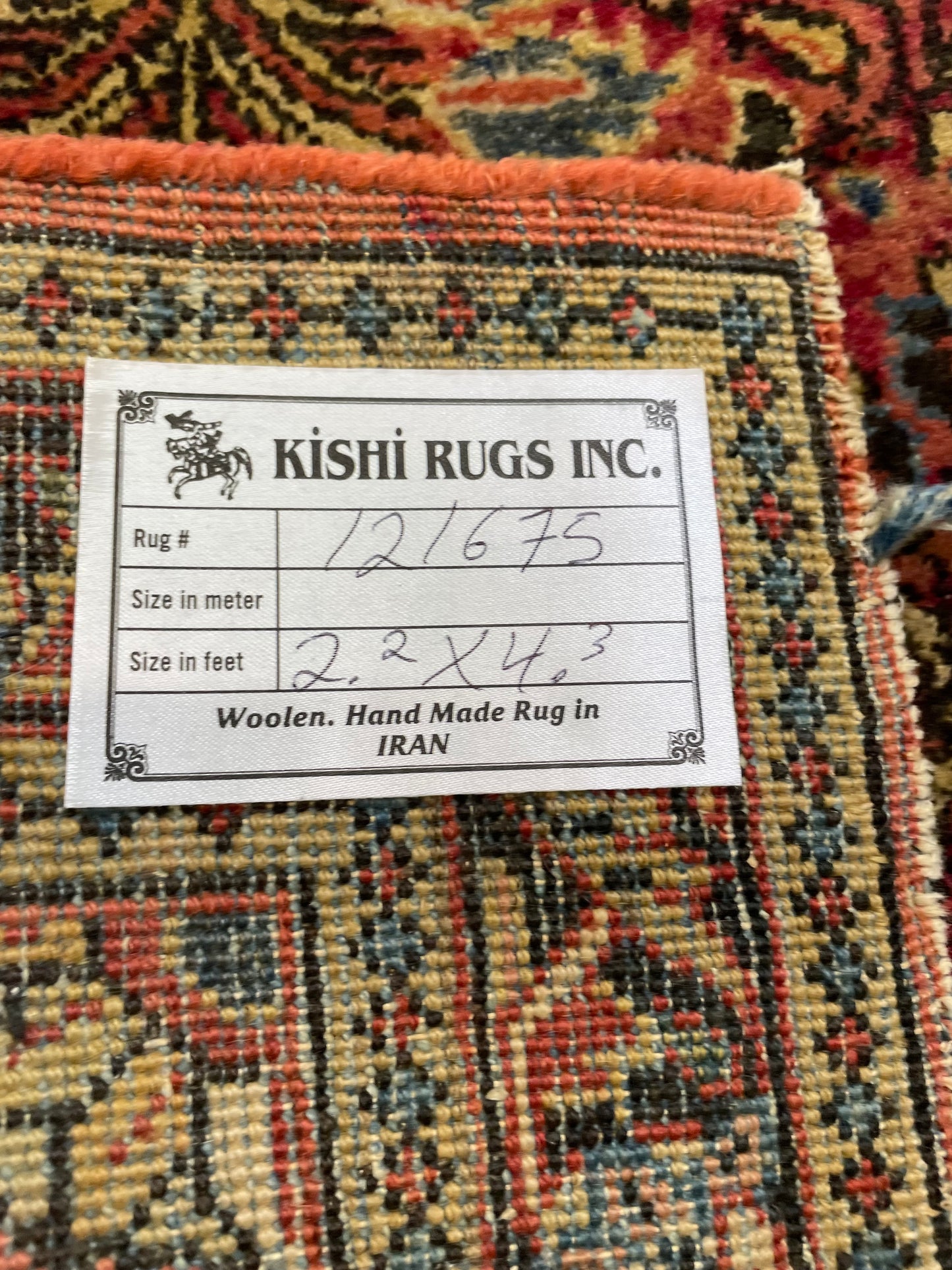 Hand-Knotted Wool Rug Sarouk Mohajeran 2'2" x 4'3"