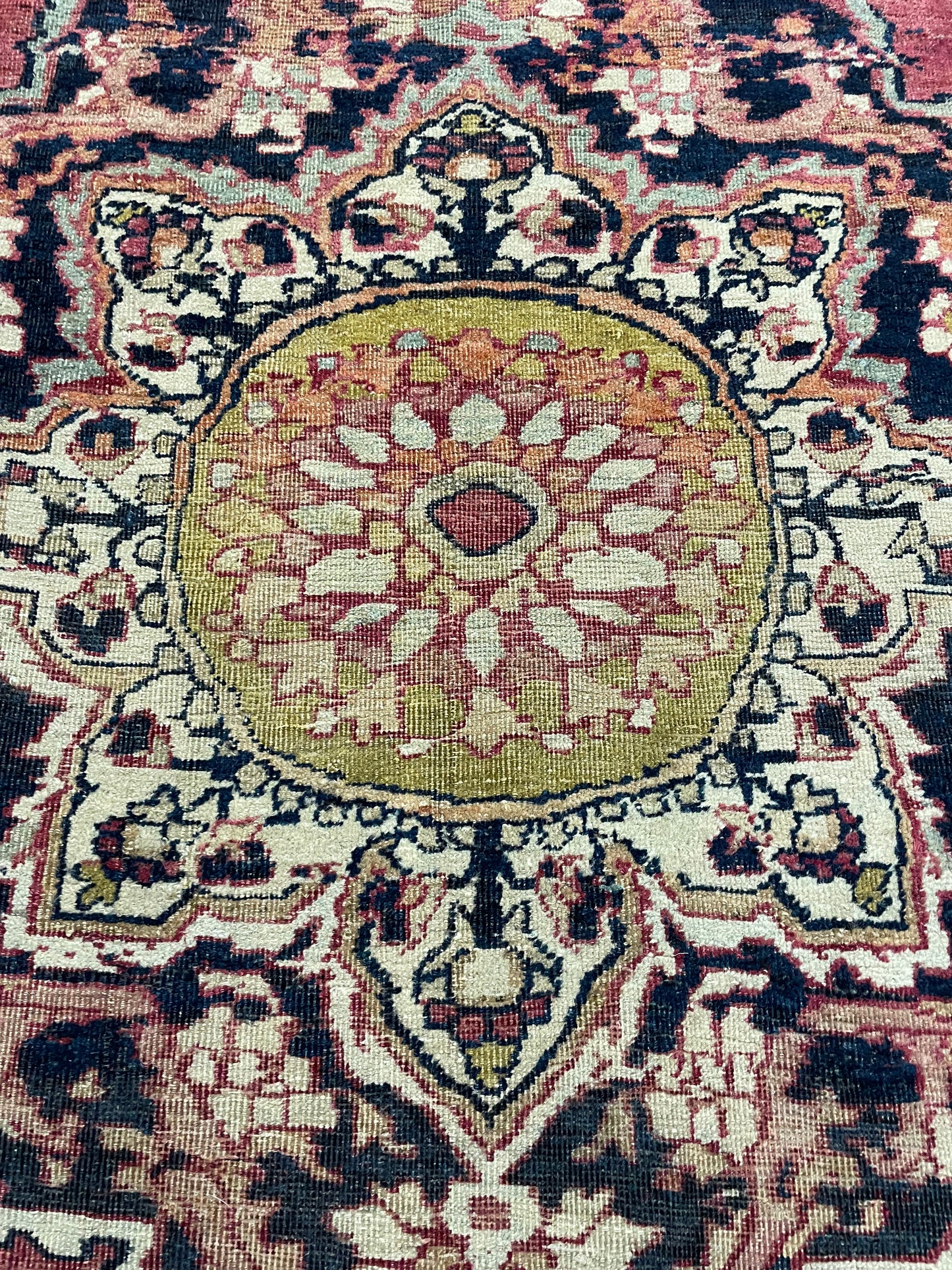 Antique Hand-Knotted Wool Rug Rahvar Kerman 4'2" x 6'6"