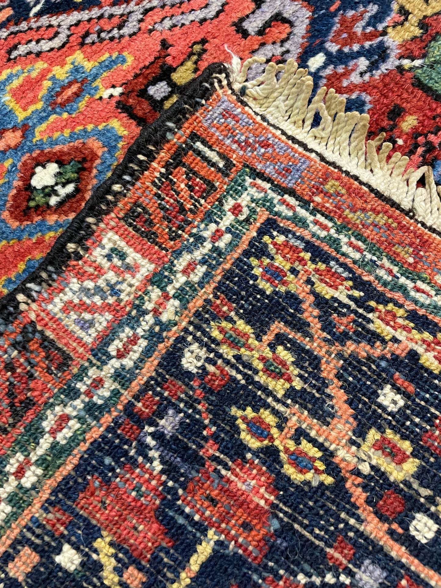 Hand-Knotted Wool Rug Heriz Karajeh 3'2" x 4'5"